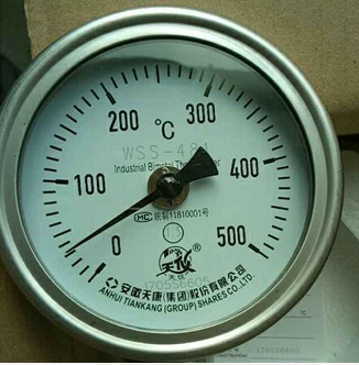 安徽天康WSS-481萬向型抽芯式雙金屬溫度計0-500℃